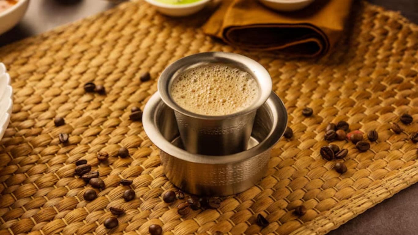 Traditional coffee in stainless steel tumbler