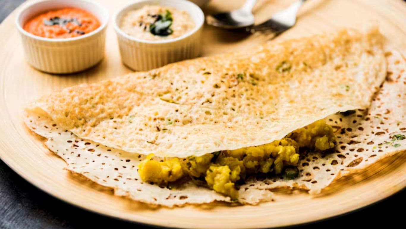 Crispy South Indian Dosa with Potato Filling