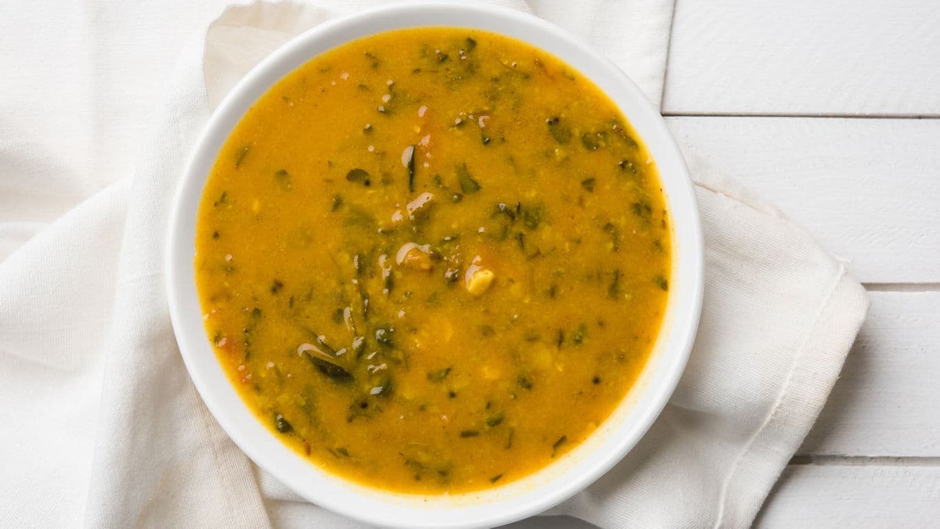 Bowl of Lentil Soup on White Cloth