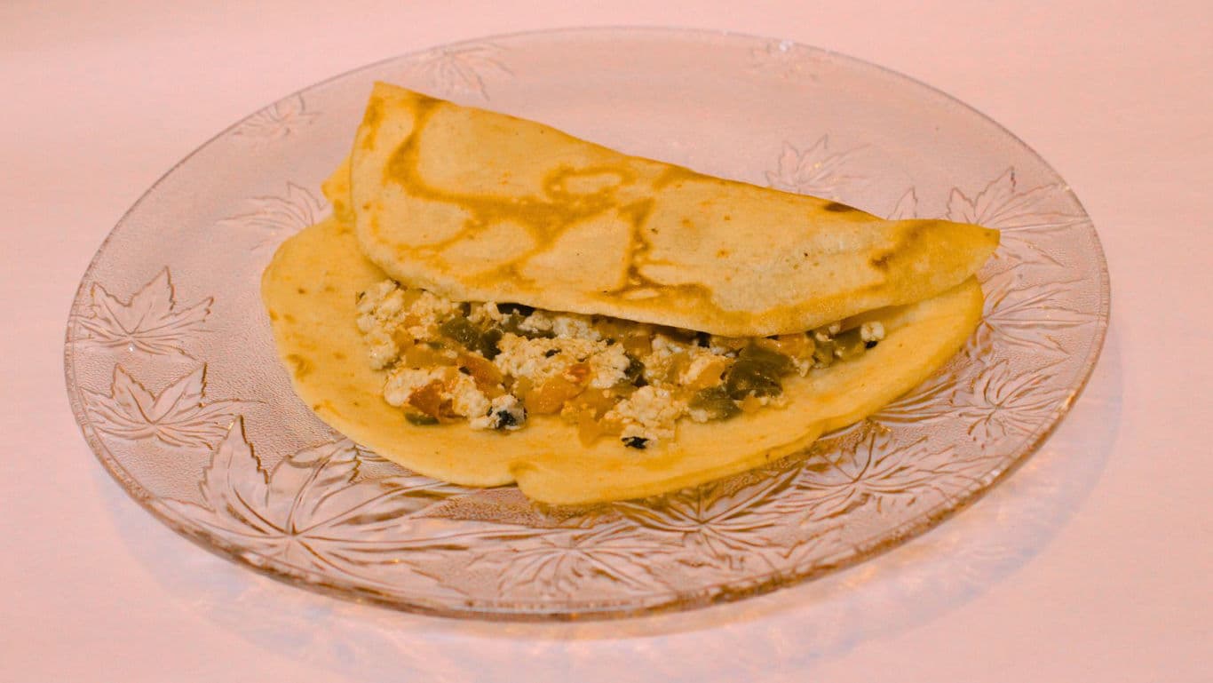 Paneer Chilla on a plate