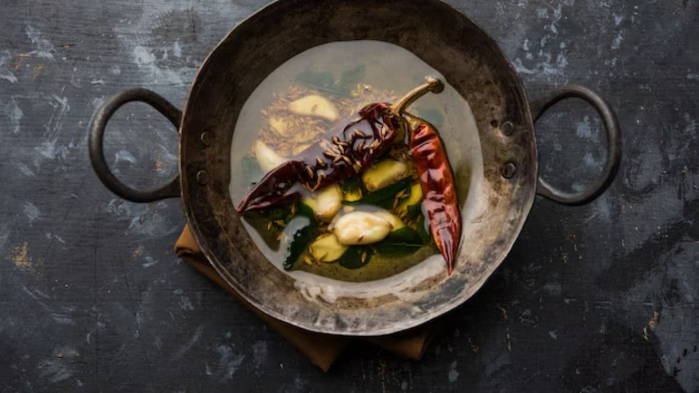 Rustic dish with chili and garlic