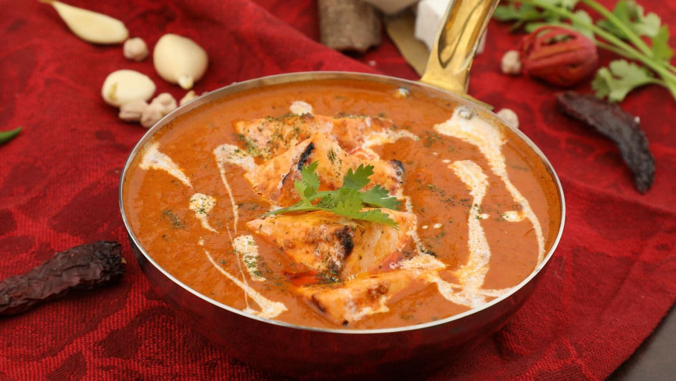 Creamy Paneer Curry in Brass Bowl
