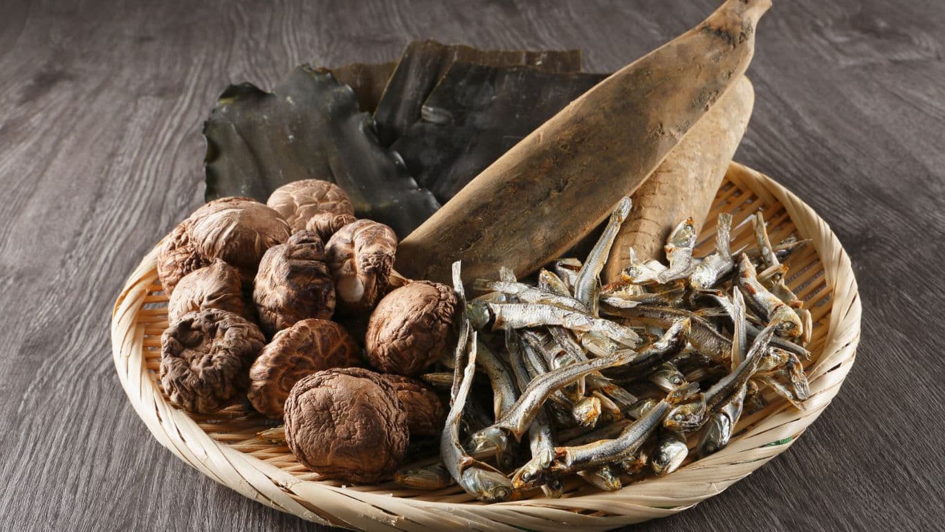 Assorted Dried Ingredients in Woven Basket
