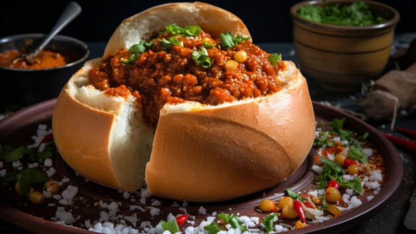 Spicy curry served in bread bowl