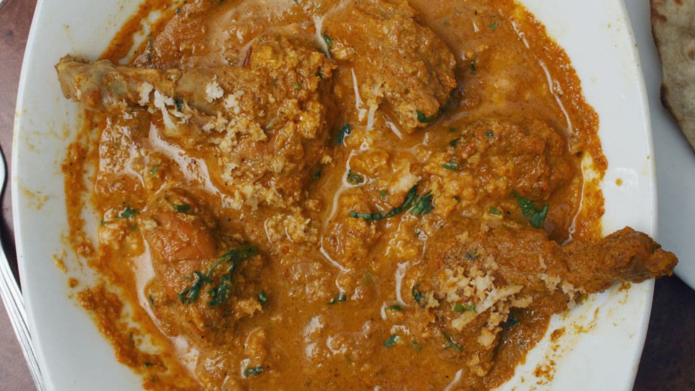 Spicy Chicken Curry in White Bowl