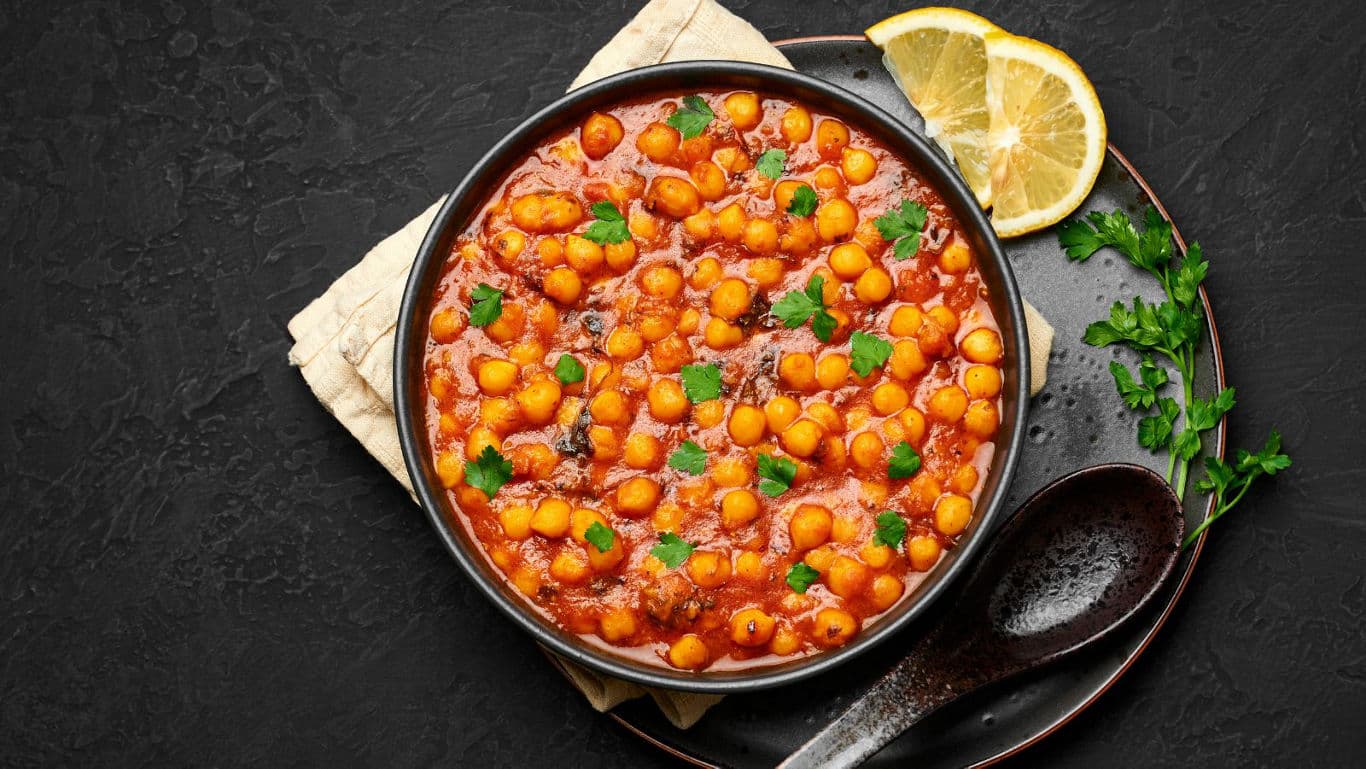 A bowl of rich chole gravy