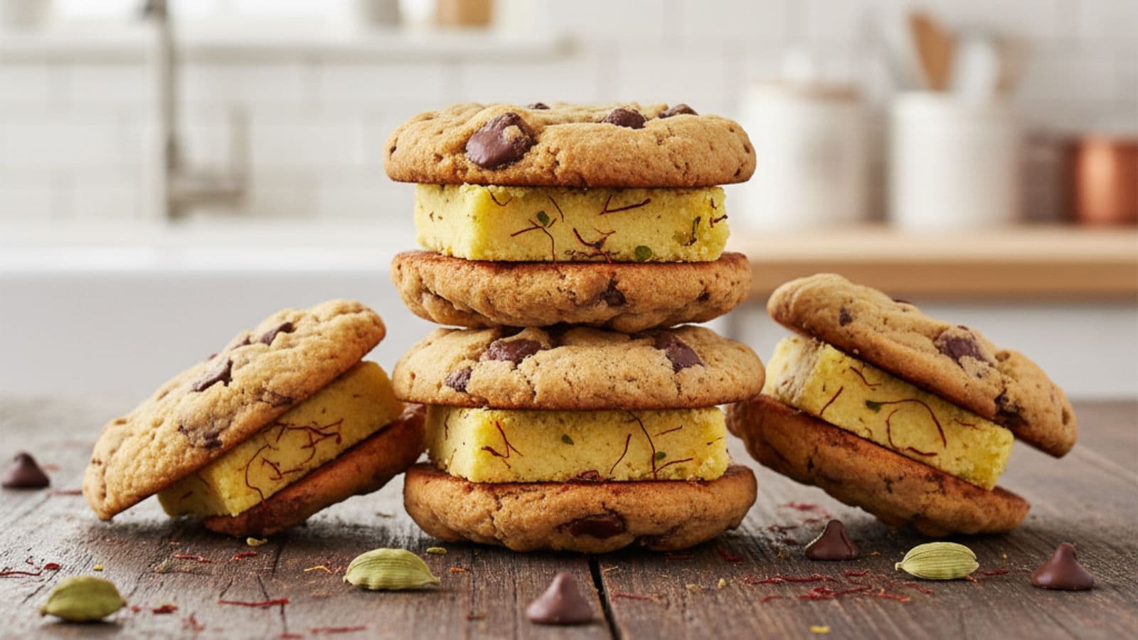 Chocolate Barfi Sandwich Cookies